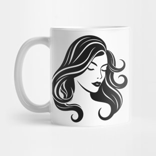 woman hair salon logo design t-shirt Mug